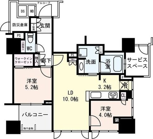 プラウドタワー梅田豊崎 501号室の物件間取画像